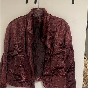 Peck & Peck Vintage Burgundy Velvet Blazer Petite M